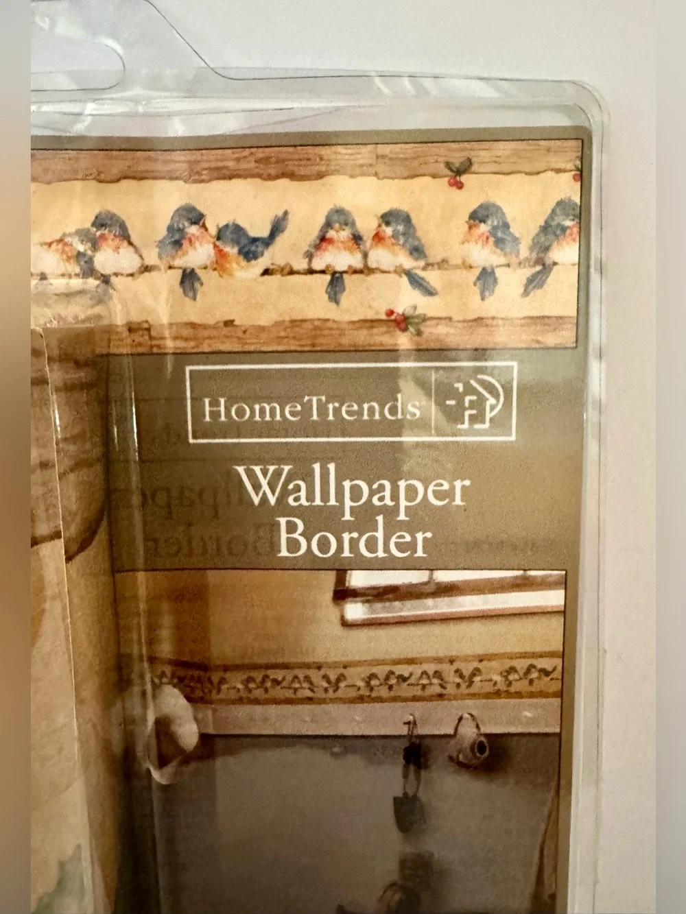 Vintage HomeTrends Blue and Beige Wallpaper Border with Bluebirds